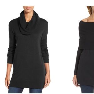 NWOT* Nordstrom Black Convertible Cowl Neck Tunic
